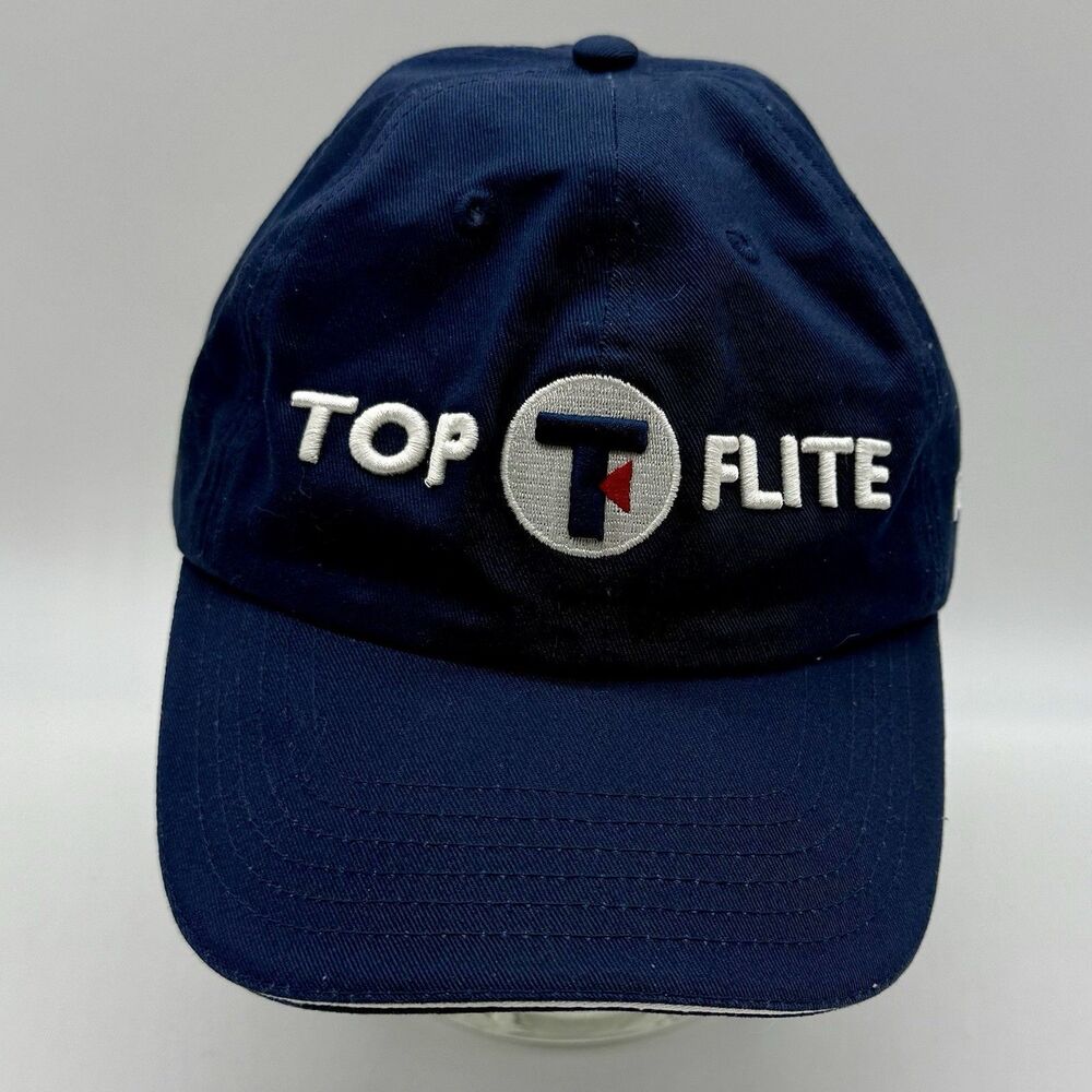 Top Flite Men's Performance Golf Hat Strap Back Blue Spellout Logo‎ TL-Tour